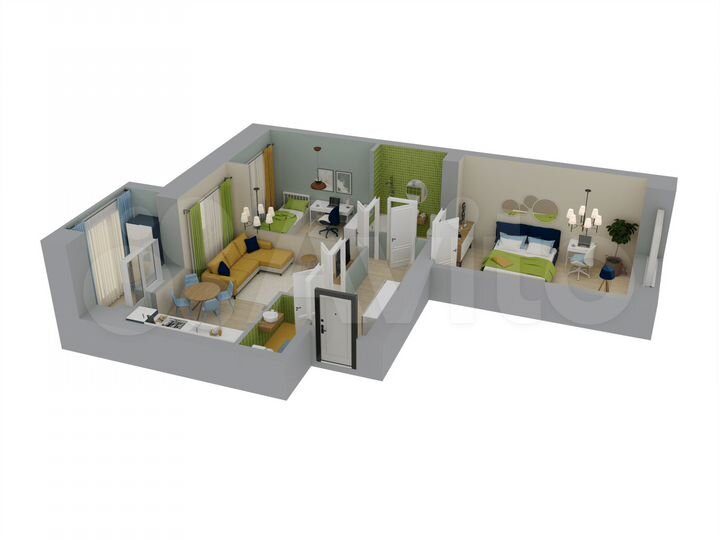 3-к. квартира, 68,6 м², 3/10 эт.