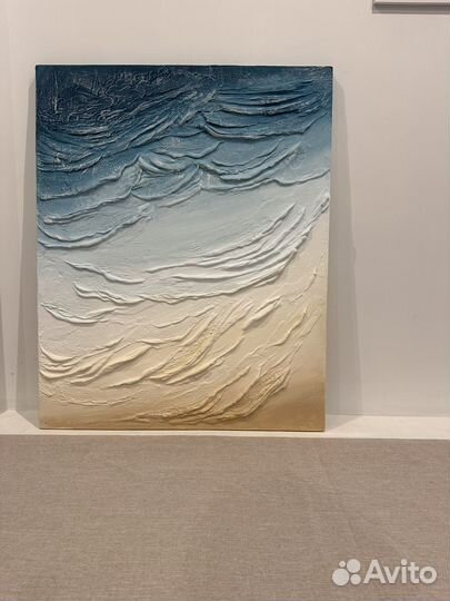 Панно из бетона. Текстурная картина Море