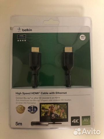 Новый hdmi кабель 5 м Belkin F3Y021bf5M