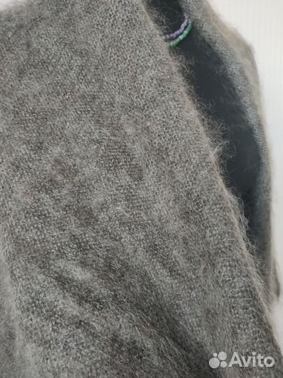 Новый серый Оренбургский пуховой платок