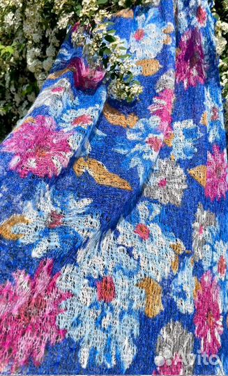 Шаль паутинка ажурная Палантин вязаный Ангора
