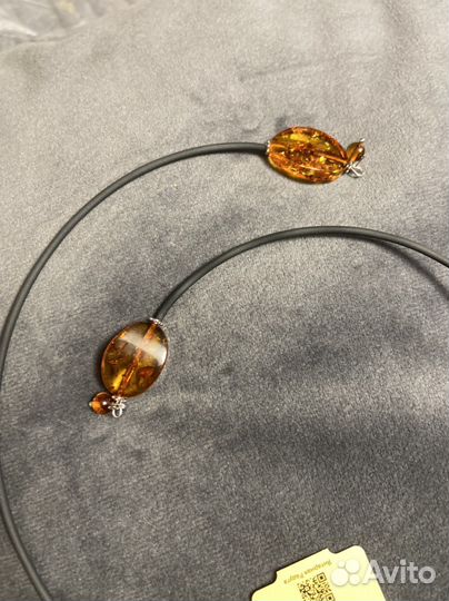 Колье, серьги из янтаря
