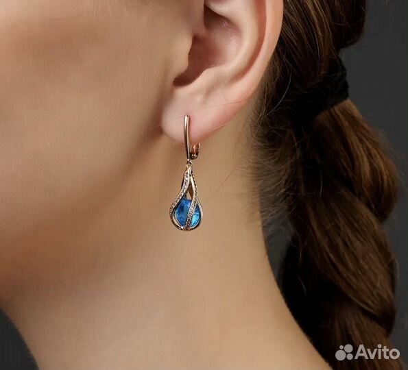 Серьги под золото