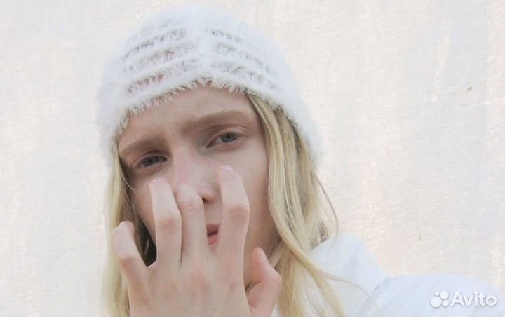 Шапочка сетка пушистая, шапка бини