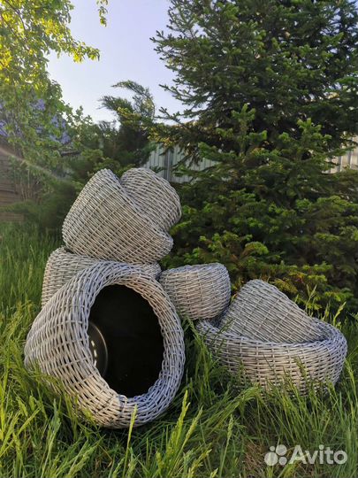 Плетенное кашпо из ротанга 3. 4, 5, 12 литров