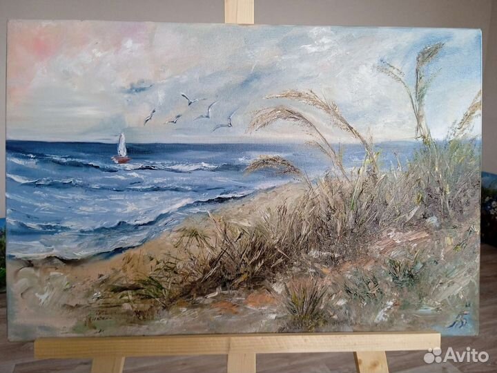 Картина маслом море берег