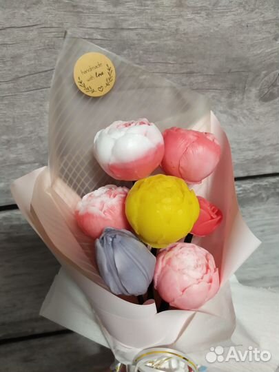Подарок на праздник, букет из мыла