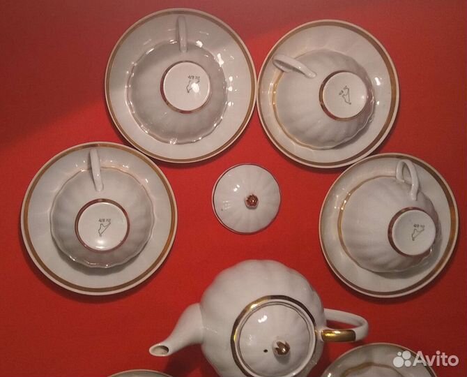 Сервиз чайный Дулево Московский с лентой 1987г