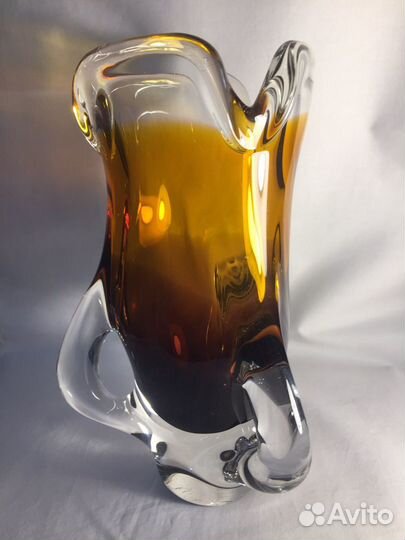 Ваза Чехия цветное стекло