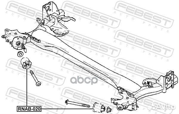 Сайлентблок задней балки rnab020 Febest