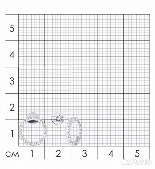 Серьги пусеты серебряные