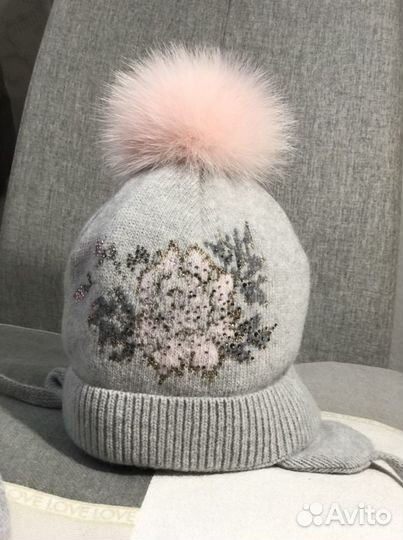Шапка для девочки премиум 50-52, 52-54