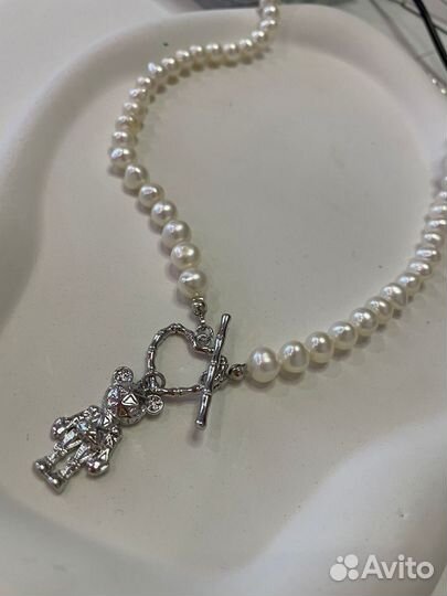 Колье из натурального жемчуга