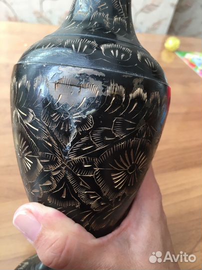 Ваза индия латунь резная