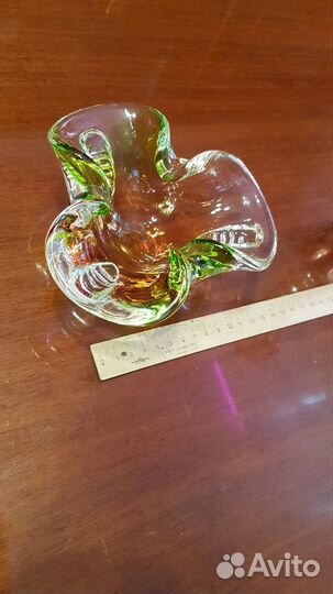 Ваза и пепельница цветное стекло чехословакия
