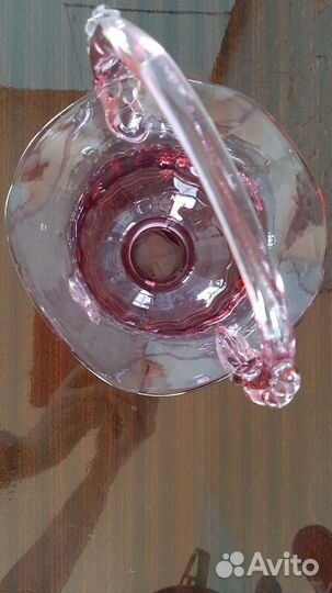 Ваза конфетница из цветного стекла СССР