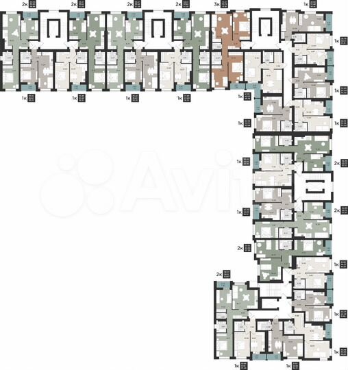 2-к. квартира, 57,2 м², 8/9 эт.
