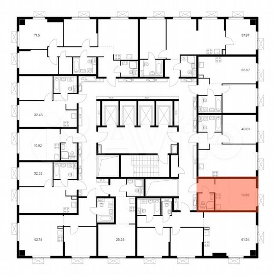 Квартира-студия, 19,9 м², 29/33 эт.