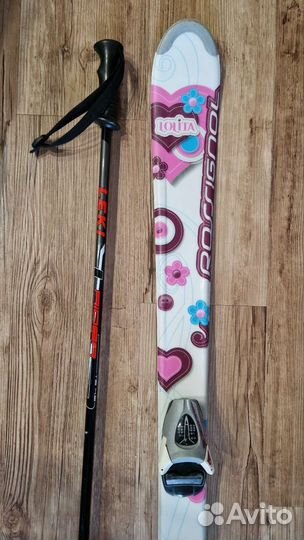 Горные лыжи Rossignol Lolita 130см, ботинки палки