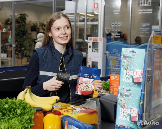 Продавец-кассир в супермаркет-з.п еженедельно