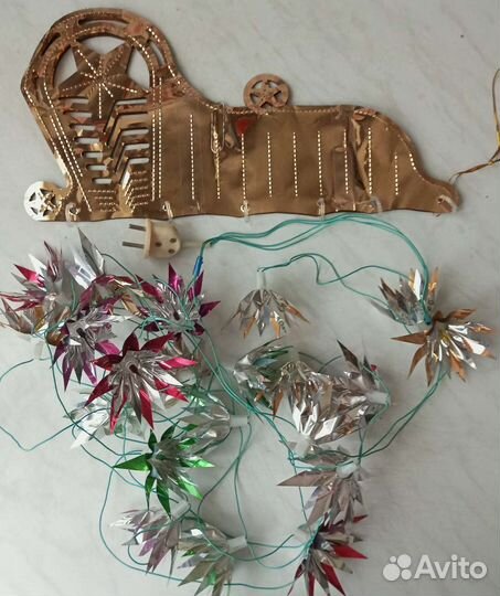 Елочные игрушки СССР (много) +ёлочка+гирлянда