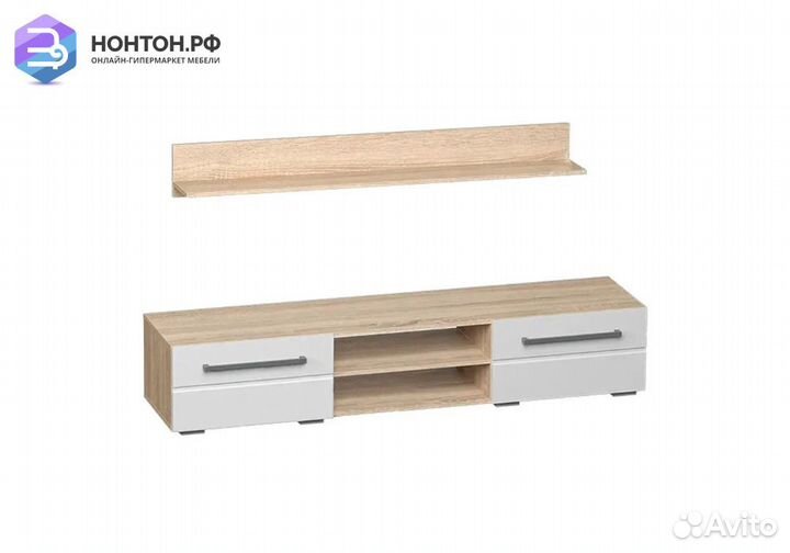 Тумба Милан дуб сонома / белый глянец