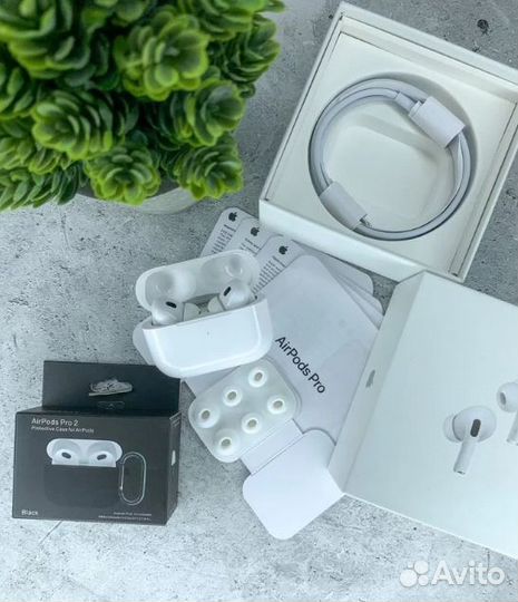 Наушники airpods Pro 2 (шум) премиум класс + чехол