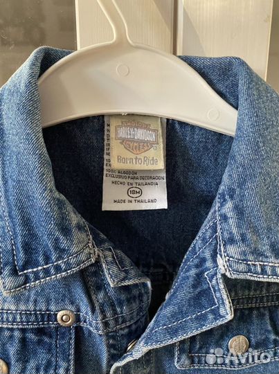 Джинсовая рубашка детская harley davison 12 мес