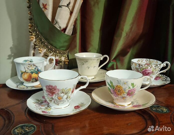 Чайные пары Англия винтаж фарфор