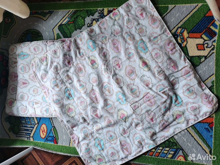 Комплект в коляску подушка матрас одеяло