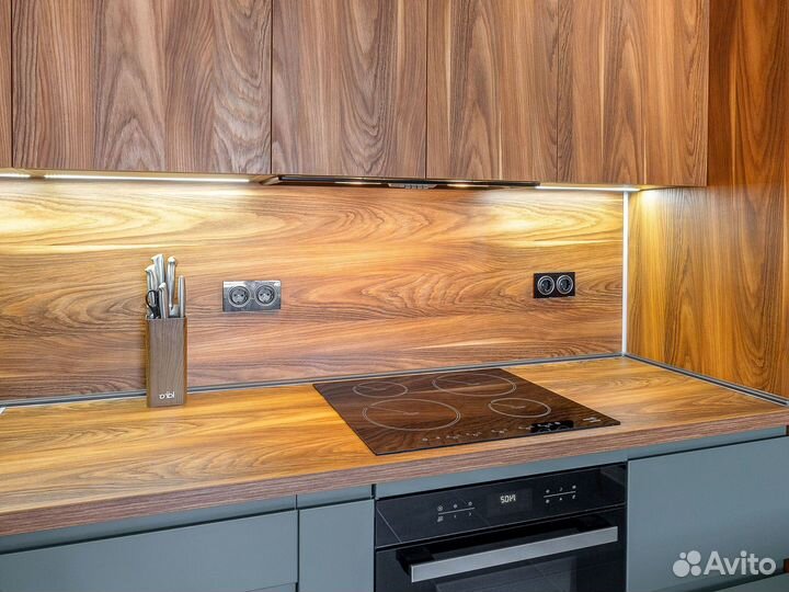 Кухня с антресолями под проект под потолок