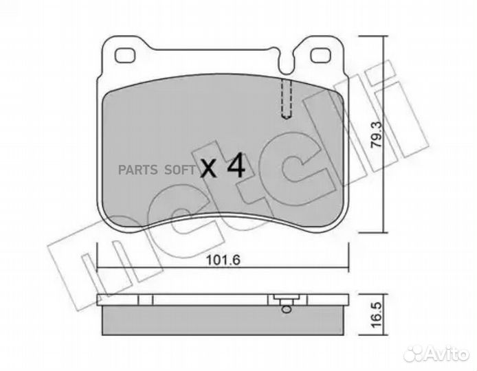 Metelli 2206680 Колодки тормозные MB W202 -07 пере
