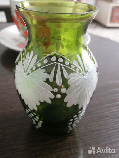 Вазочка винтаж 12см, ручная роспись