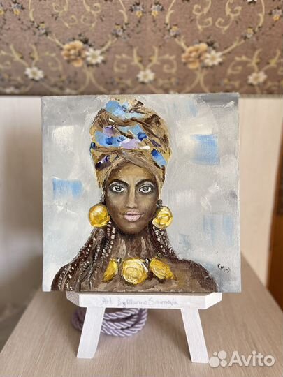 Картина масло/ холст Африканка