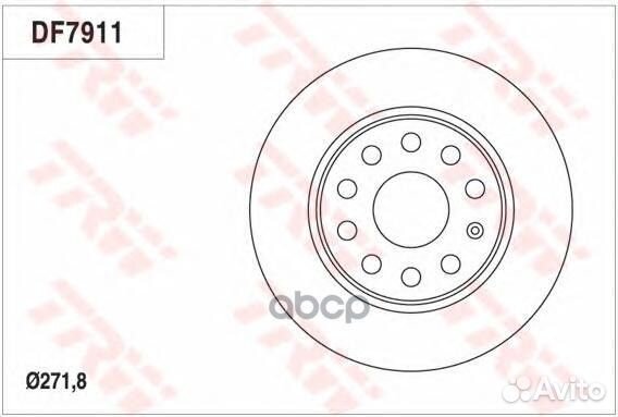 Диск тормозной зад DF7911 TRW