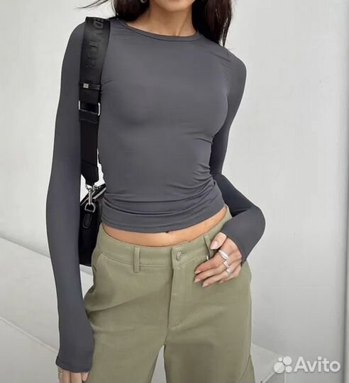 Лонгслив графитовый