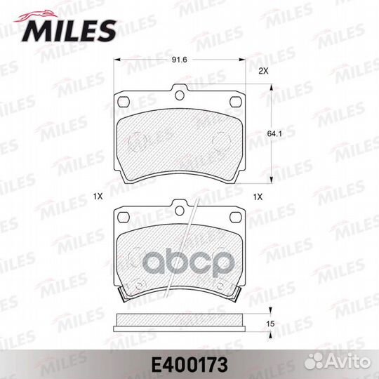 Колодки тормозные Kia Rio 00-02; Mazda 121