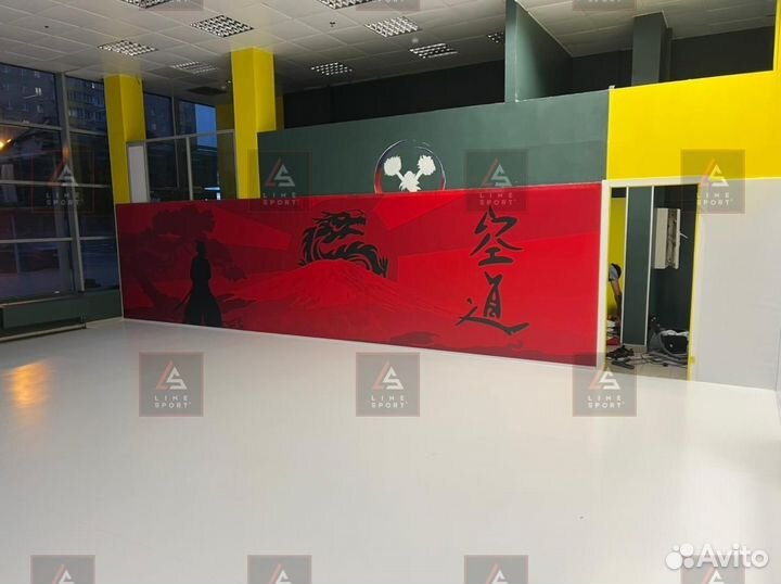 Борцовский ковер 4х4 одноцветный карманы