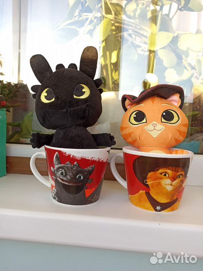 Игрушка в кружке магнит Кот в сапогах Беззубик