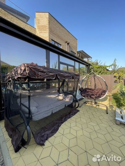 Качели садовые 4-х местные новые