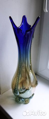Ваза из цветного стекла СССР