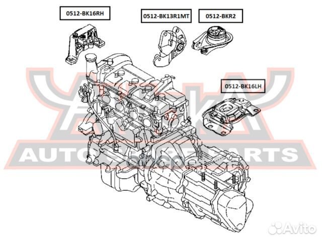 Подушка двигателя прав mazda/ 3 0512BK16RH