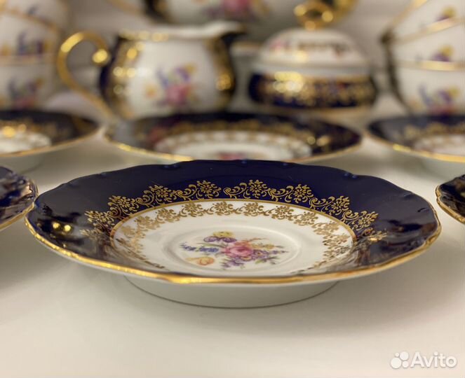 Сервиз чайный кобальт Богемия 