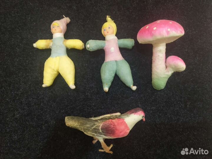 Ватные елочные игрушки СССР