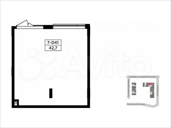 Аренда, торговое помещение площадью 44 кв.м