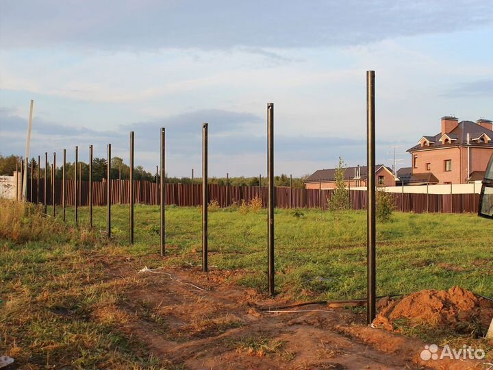 Столбы для забора - винтовые сваи. Монтаж под ключ