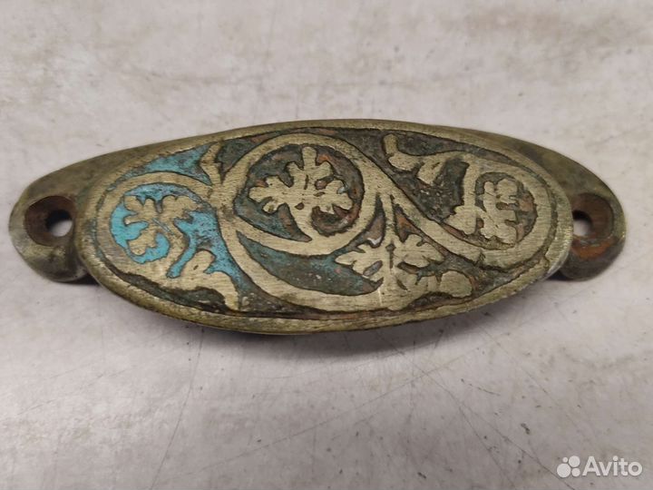 Старинная ручка латунь и ручка лев