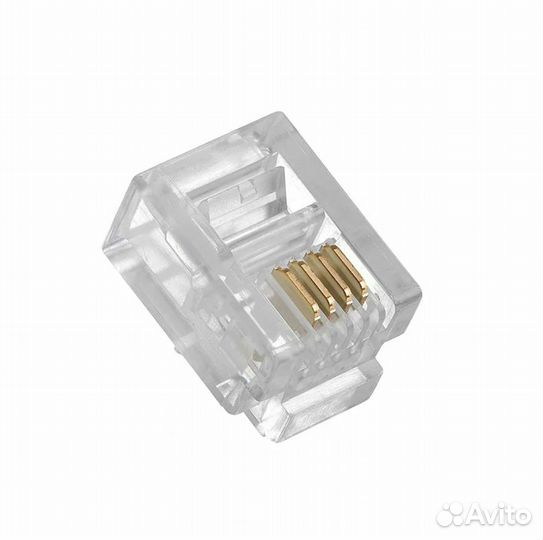 Коннектор (разъем) RJ-11 6p4c (100 шт)