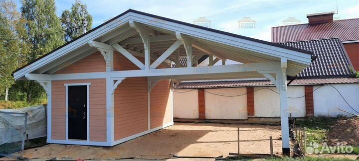 Навесы для автомобиля из дерева