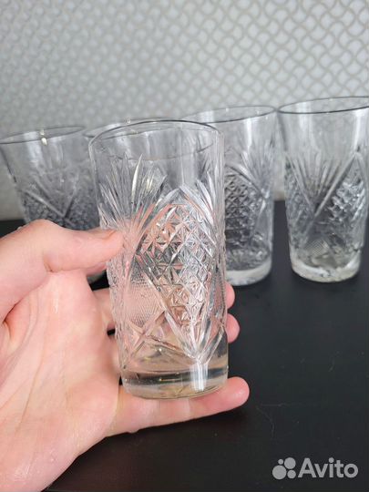 Хрустальные стаканы СССР, 6 штук
